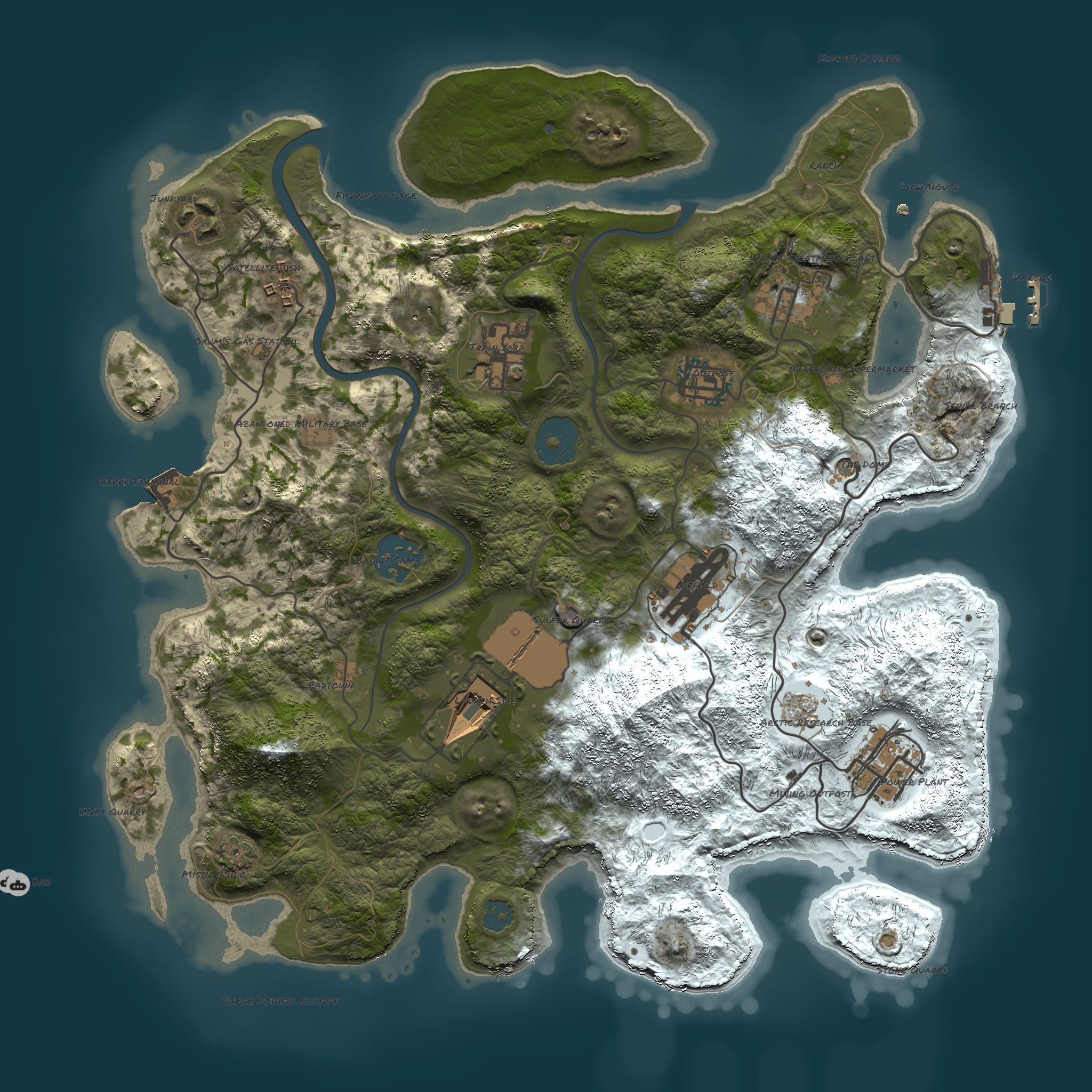 Server map — seed 12345, size 3500